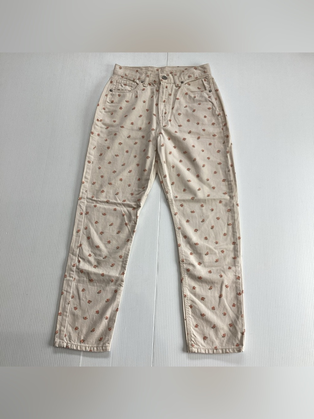 American Eagle Floral Print Denim Mom Jeans Size 0